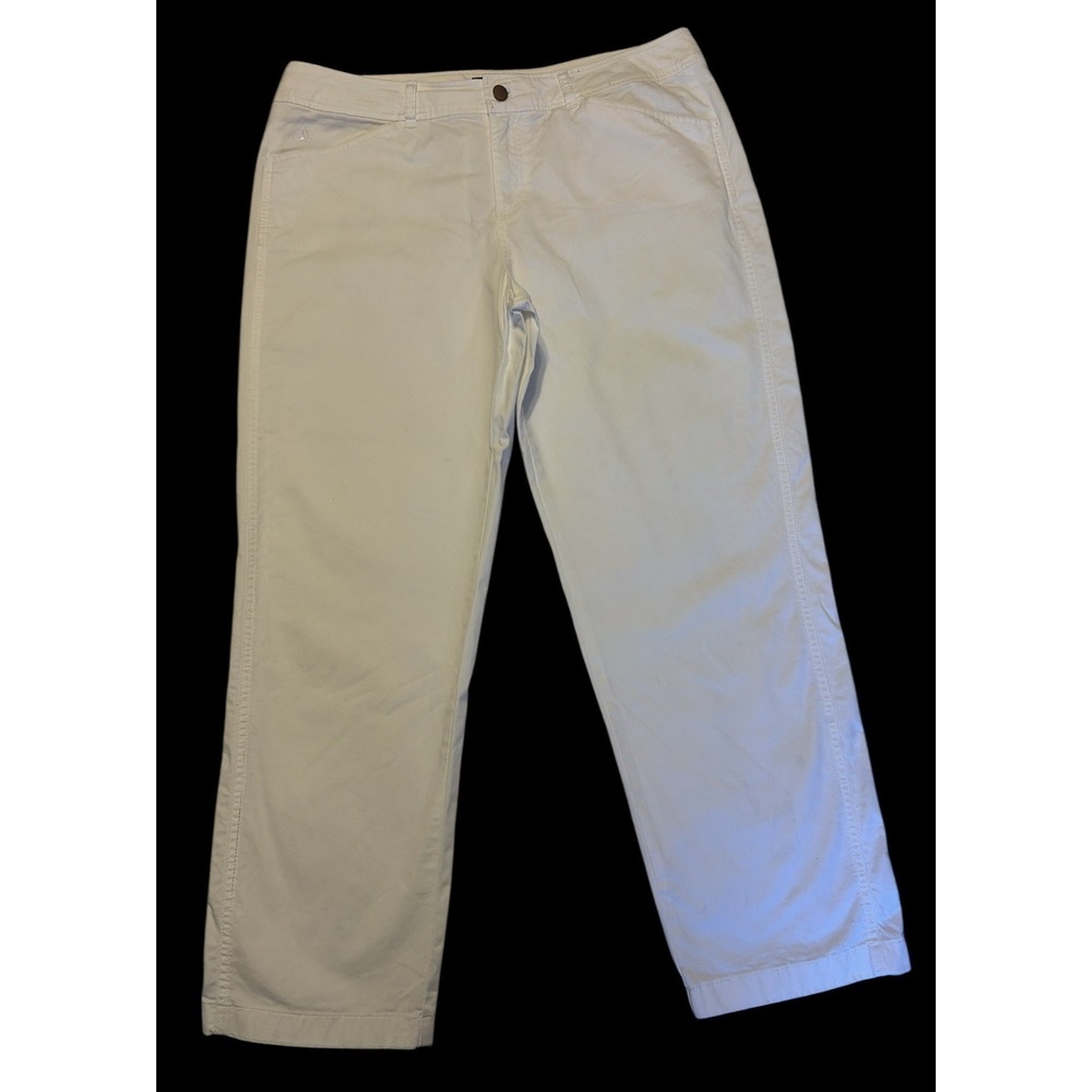 Pendleton women's 16P White Straight Leg Chino Pants Cotton Stretch Classic Fit